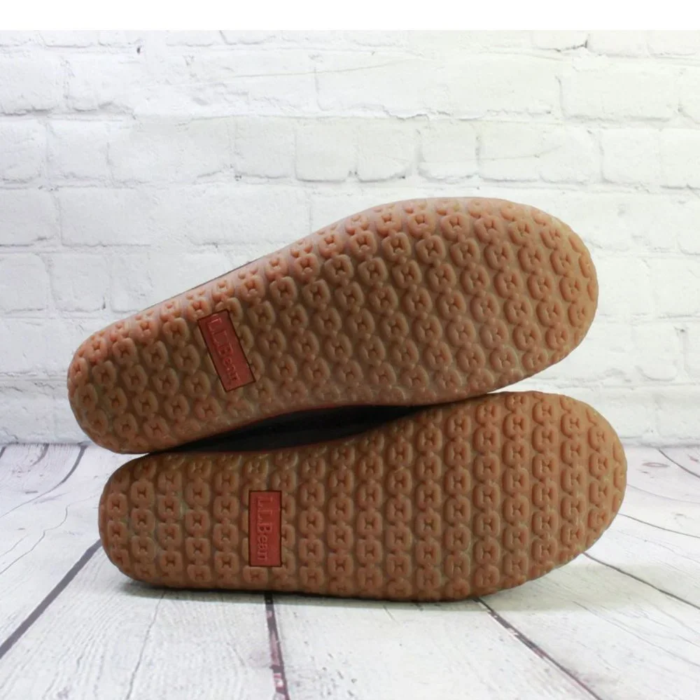 LL Bean Brown Suede Fleece Lined Mountain Moccasin Slippers Boot Size 10 M - Picture 9 of 9